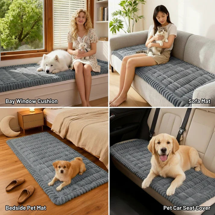 Plush Quilted Non-Slip Pet Sofa Protector Cover
