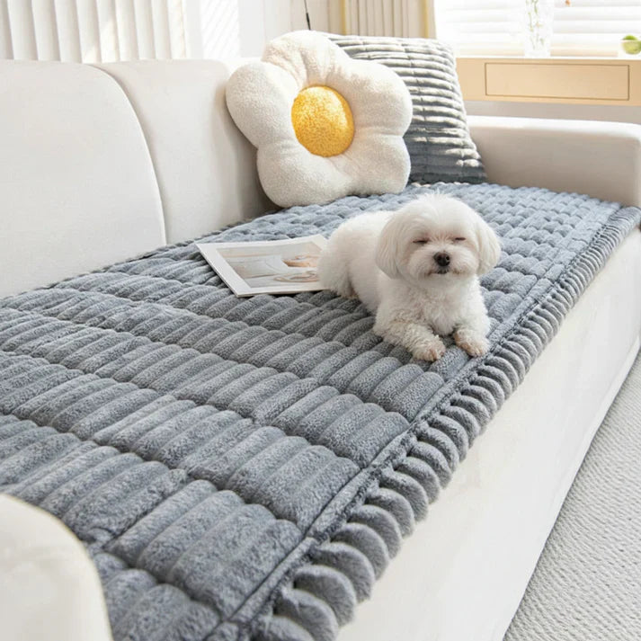 Plush Quilted Non-Slip Pet Sofa Protector Cover