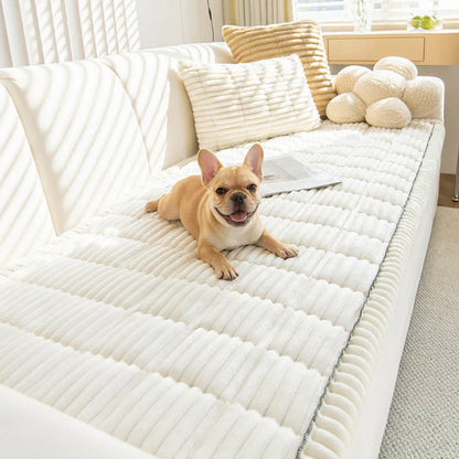 Plush Quilted Non-Slip Pet Sofa Protector Cover